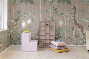 Fototapet, Giraffe's Stroll, Pink, Rebel Walls