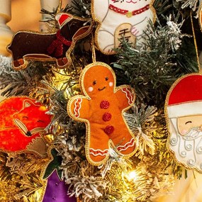 Ornament de Crăciun lucrat manual din material textil 10 cm Gingerbread – Sass &amp; Belle