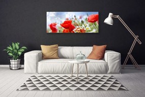 Tablou pe panza canvas Maci Margarete Floral Roșu Galben Alb