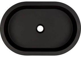 Lavoar incastrat compozit negru Deante Silia, oval, 59 cm Negru mat