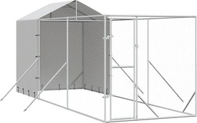 vidaXL Padoc de exterior cu acoperiș argintiu 2x6x2,5m oțel galvanizat