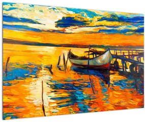 Tablou - Barca la apus de soare (90x60 cm)