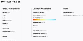 Spot LED incastrabil TULIPA White recessed downlight 10W 15° 3000K CRI90 triac