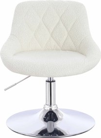HR1054N Scaun Crem Boucle cu Bază Cromata