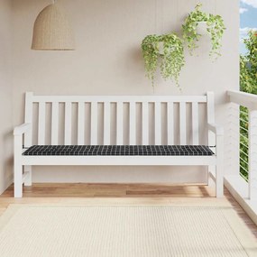 vidaXL Pernă bancă de grădină, negru carouri, 200x50x4 cm, textil