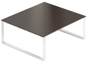 Masa de intalnire Creator 180 x 160 cm, baza alba, wenge