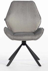 HR350 BAZĂ STEA Scaun Gray din Catifea Bază Neagră
