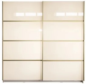 Gold Dulap 2000 Crem cu usi MDF Lucios + 1 Comoda