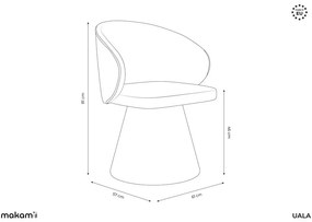 Scaun de sufragerie crem tapițat Uala – Makamii