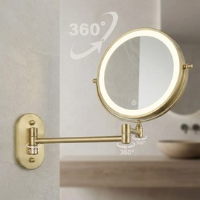 Oglindă LED Glow Brush Gold