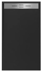 Cadita Baie Din SMC, Smack, 100x90 Cm, Cu Sifon, Negru LS
