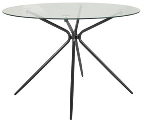 Masă de dining rotundă cu blat din sticlă ø 110 cm Silvie – Støraa
