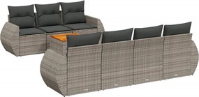 vidaXL Set canapele de grădină cu perne, 8 piese, gri, poliratan