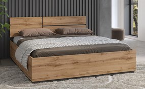 Pat matrimonial 180 cm Crossroad S32 (stejar wotan + negru). 1118257