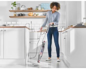 Mop curatare cu aburi Shark S6003EU, 1200W, 0,35 L, 3 setari, Tehnologie Klick'n Flip, Steam Blaster, Lavete mop Dirt Grip, Gri/Violet