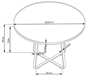 Masa de bucaterie Looper 2, stejar auriu / negru