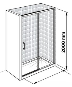 Usa culisanta de dus in nisa, 1400 mm, crom, doua elemente, Ronal Divera 1400 mm, Crom