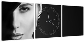 Tablou - Portretul femeii cu pălărie (cu ceas) (90x30 cm)