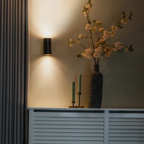 Aplică de perete de design neagră cu auriu - Sab