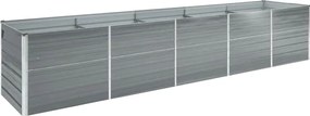 vidaXL Strat înălțat de grădină, gri, 400x80x77 cm, oțel galvanizat