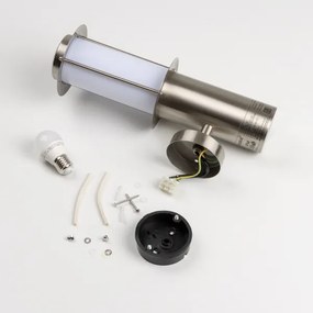 Aplica LED de perete pentru exterior cu senzor de mișcare 1xE27/4,9W/230V IP44 crom mat