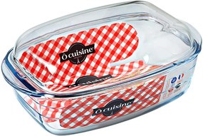 VAS YENA TERMOREZISTENT,DREPTUNGHIULAR,CU CAPAC STICLA,37X22CM 6.5L,OCUISINE