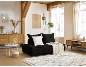 Canapea neagră cu tapițerie din țesătură bouclé 175 cm Elisa – Bobochic Paris