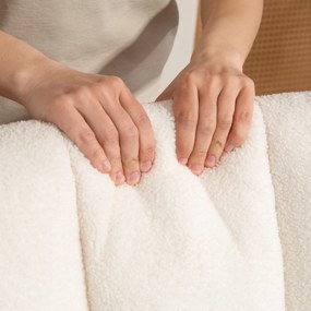 HOMCOM Balansoar 90°-130° cu Pernă Lombară din Țesătură Sherpa Albă | Aosom Romania