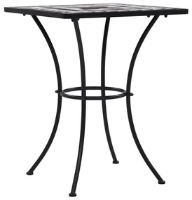 46707 vidaXL Masă de bistro mozaic, negru și alb, 60 cm, ceramică