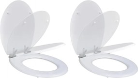 vidaXL Capace WC cu închidere silențioasă, 2 buc, alb, MDF