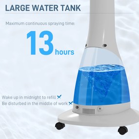 HOMCOM Ventilator Nebulizant cu Cronometru, 3 Moduri, 3 Viteze, Platformă Metalică și Platformă ABS, 44.5x38.5x120 cm, Negru | Aosom Romania