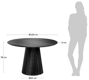 Masă Kave Home Irune, ⌀ 120 cm, negru
