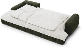 Coltar extensibil stanga 3 locuri, Linz, Cosmopolitan Design, 275x142x84 cm, catifea, verde