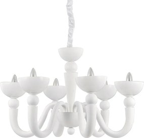 Candelabru LUX stil venetian cu 6 brate BON BON SP6 BIANCO 093994
