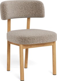 MAZZONI EXPORT Scaun tapițat TORAY Bej Latte (Monza 60) / cadru stejar natural