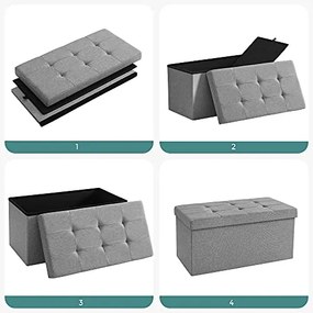 Taburet multifunctional pentru depozitare OTTOMAN, gri