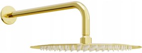 Mexen Slim pară de tip ploaie 30 cm cu braț de duș, Aurie - 79230211-50