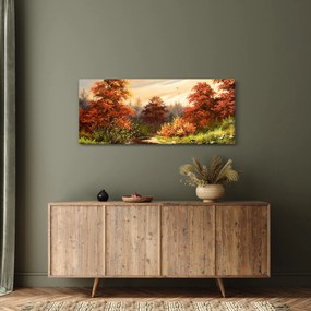 Tablou - Râu în peisaj de toamnă (120x50 cm)