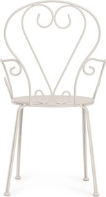 Scaun de grădină bej din metal Etienne – Bizzotto