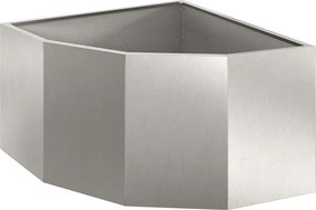 vidaXL Ghiveci de colț Argintiu 60 x 60 x 35 cm Oțel inoxidabil