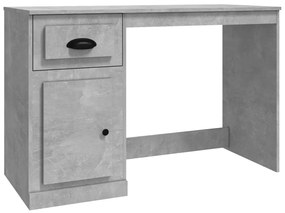 816476 vidaXL Birou cu sertar, gri beton, 115x50x75 cm, lemn prelucrat