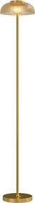 HOMCOM Lampadar de podea pentru living, lampă LED cu lumină caldă 3000 K și întrerupător la picior, Ø25x134cm, nuanță alamă | Aosom Romania