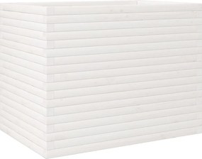 vidaXL Jardinieră de grădină, alb, 90x60x68,5 cm, lemn masiv de pin