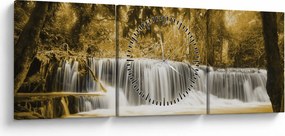 Tablou - Cascadă, de epocă (cu ceas) (90x30 cm)