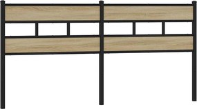 vidaXL Tăblie de pat de schimb, stejar sonoma, 180 cm, fier și lemn prelucrat