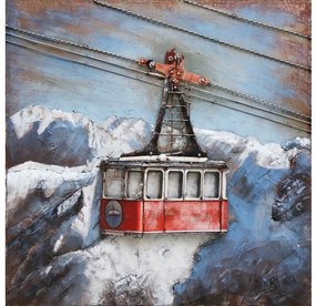 Tablou metal 3D Funicular 100x100 cm