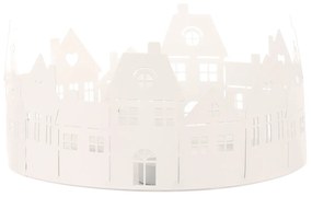 Suport lumânare Advent Case, alb, metal, diametru20 cm