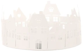 Suport lumânare Advent Case, alb, metal, diametru20 cm