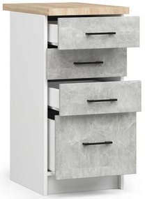 Dulap inferior de bucătărie Ozara S40 SZ4 (alb + beton). 1071072