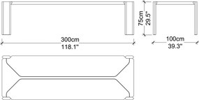 Masă lemn masiv de dining Nova Personalizabilă - 300 cm